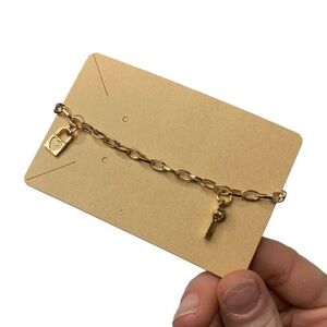 Gold lock and key bracelet